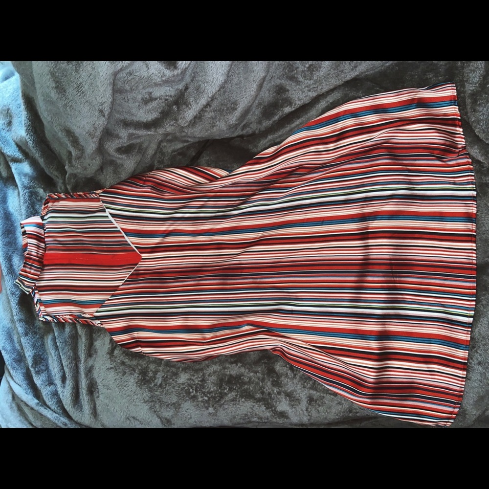 colorful silk choker dress